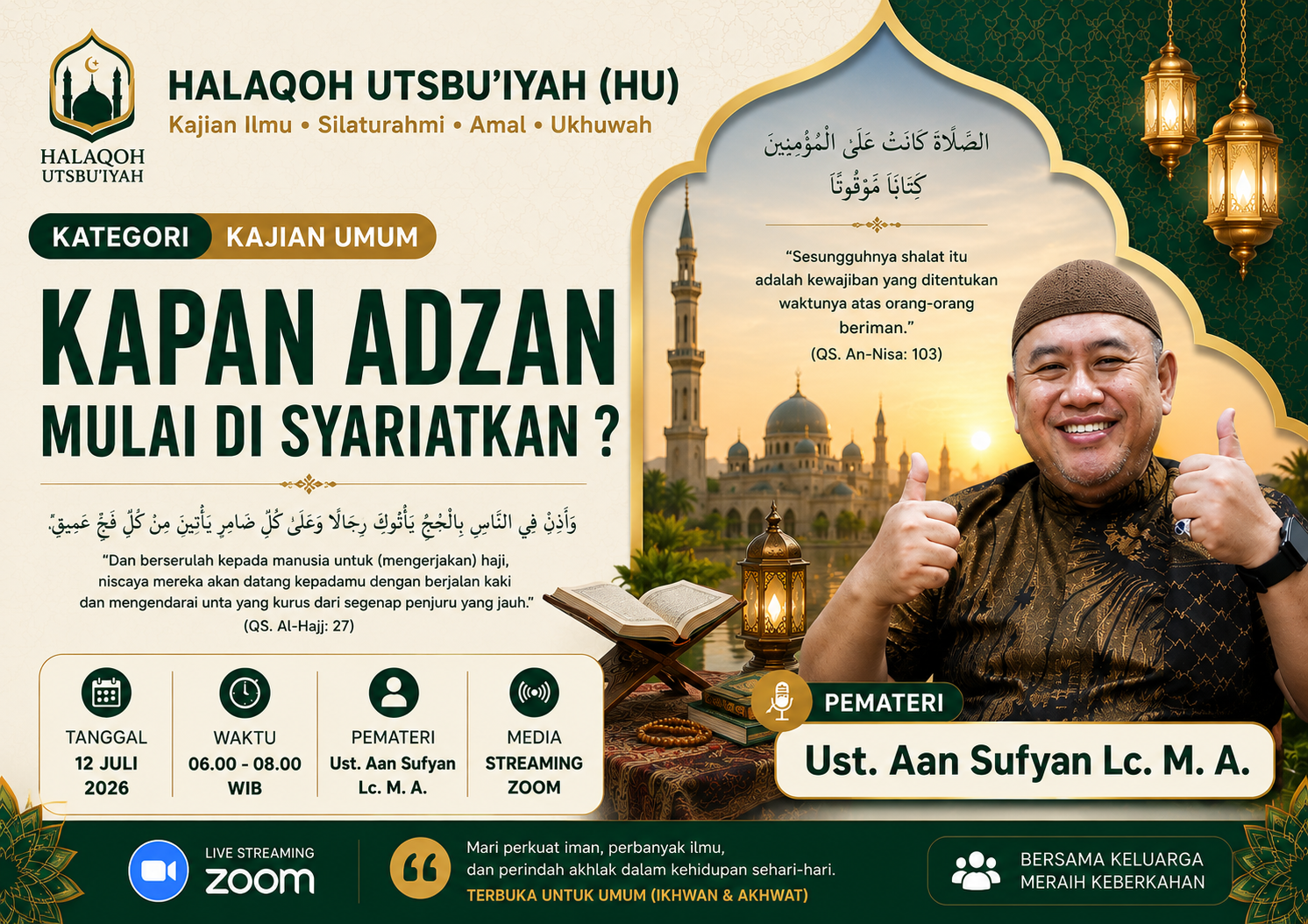 Adzan (Kapan Adzan Mulai di Syariatkan ?)